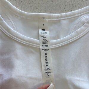 Lululemon size 4 brand new no tags White Athletic Tank Top White Women's Top